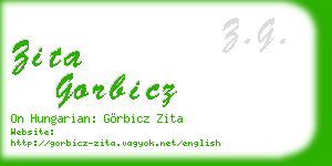 zita gorbicz business card